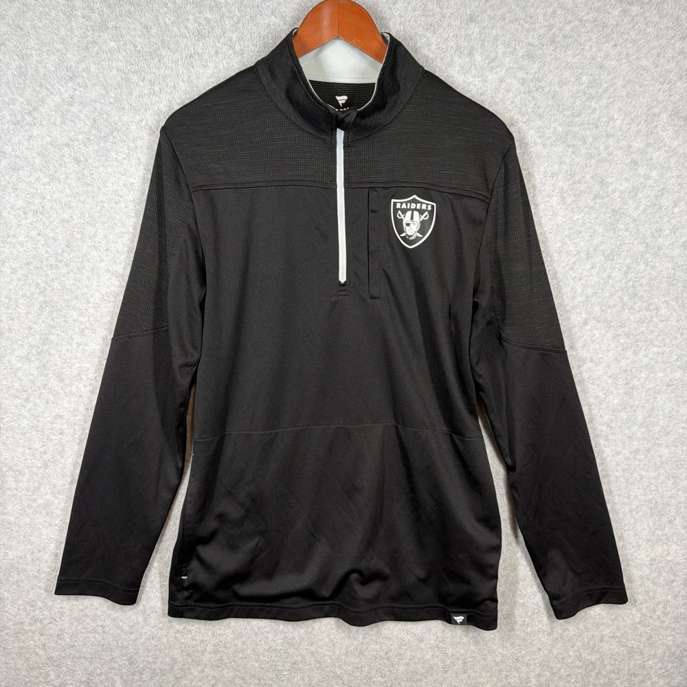 Fanatics Men's M NFL Las Vegas Raiders 1/4 Zip Lightweight Pullover Front Pocket